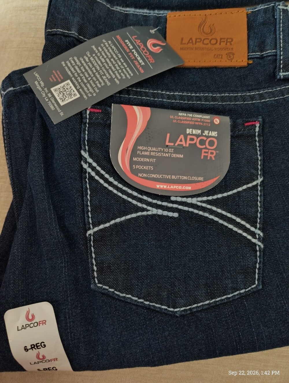 NWT LAPCO FR Women's Dark Blue Flame-Resistant Jeans